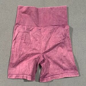 SISSYCOS Seamless Ribbed High Waist Biker Shorts Scrunch Butt Purple Size XS S